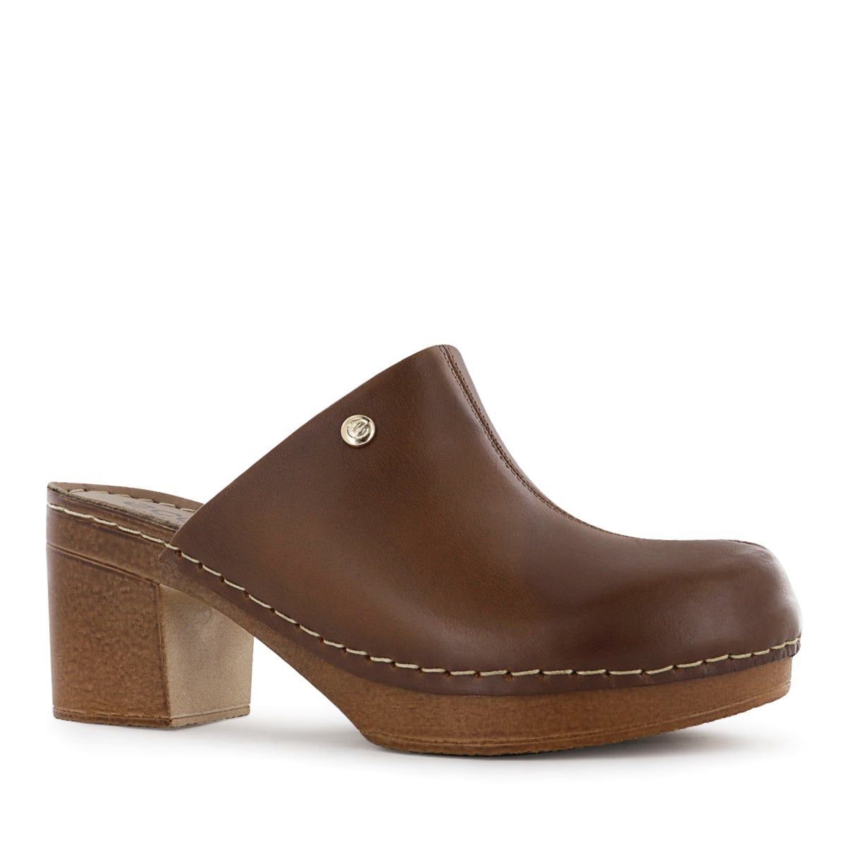 ZUECOS MUJER ECCO TELMA08 CUERO CASTAÑO - 1
