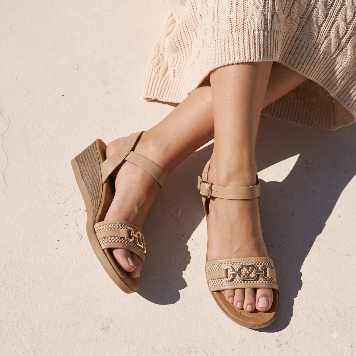 SANDALIAS MUJER YADI14 NUDE - 1