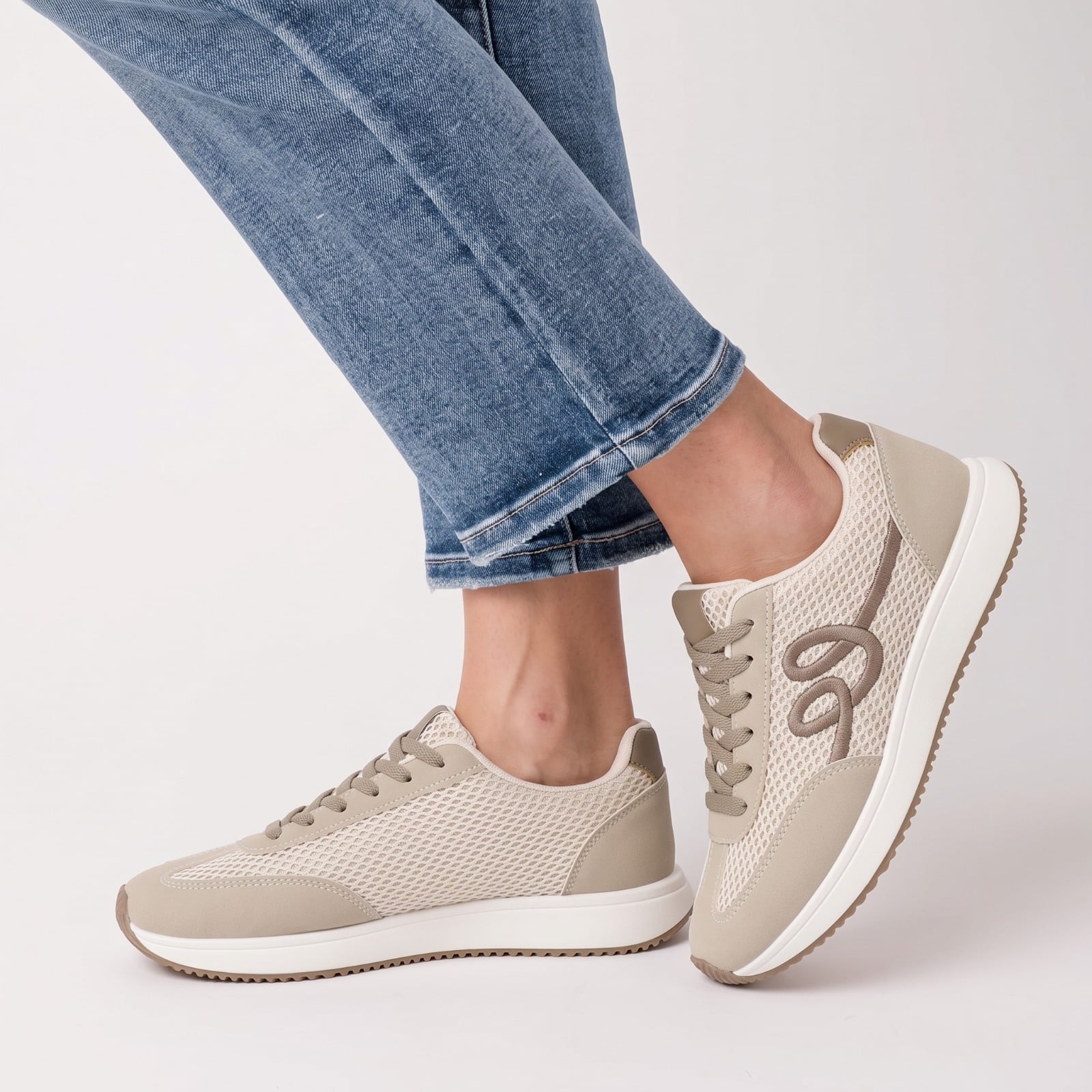 ZAPATILLAS MUJER DEMI10 BEIGE - 1