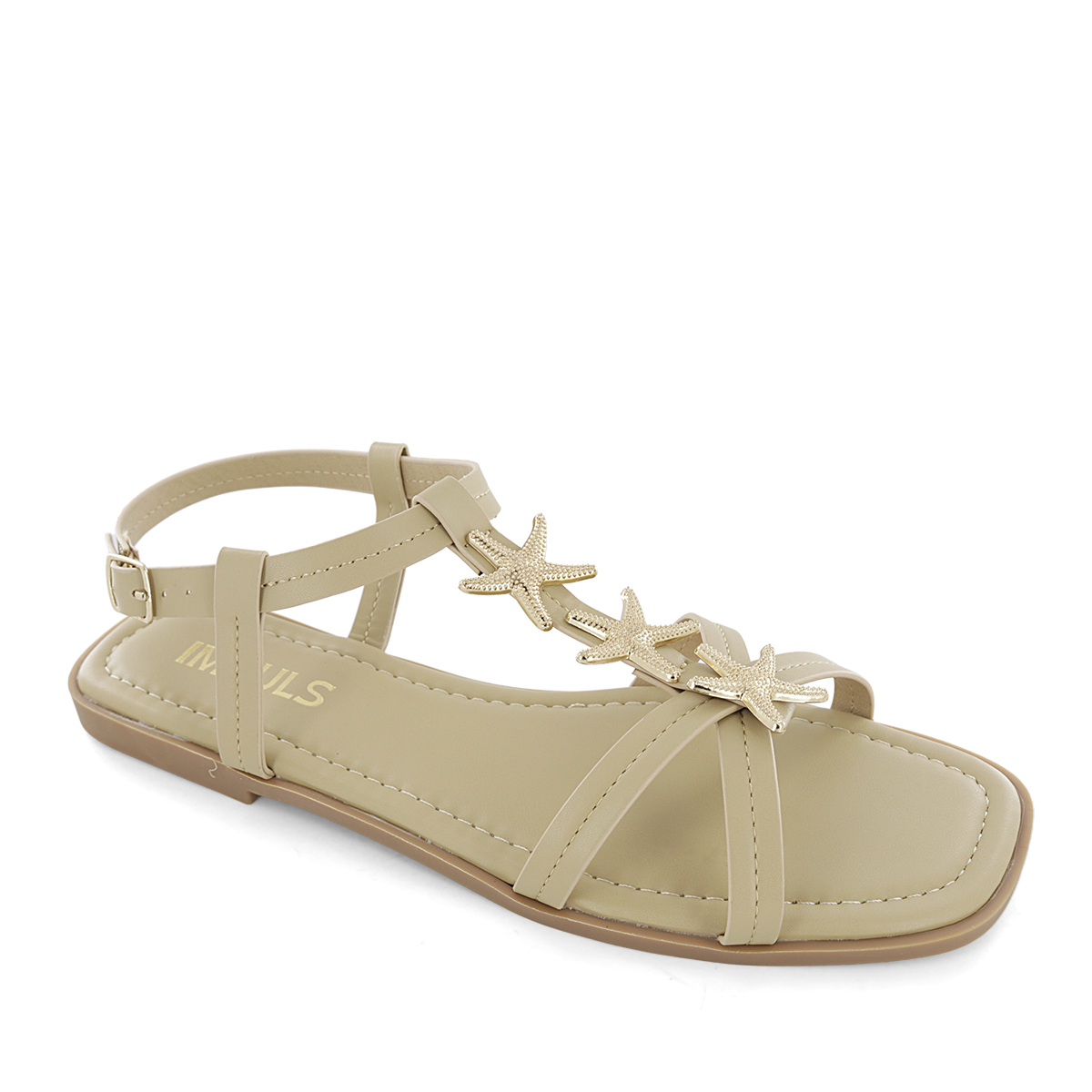 SANDALIAS FLATS MUJER AIXA22 BEIGE - 1