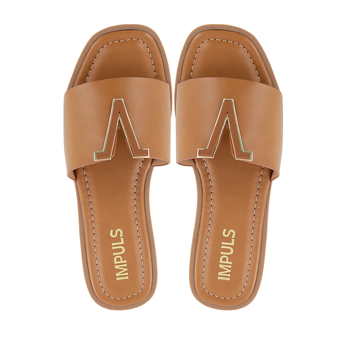 SANDALIAS FLATS MUJER AIXA24 CARAMELO - 5