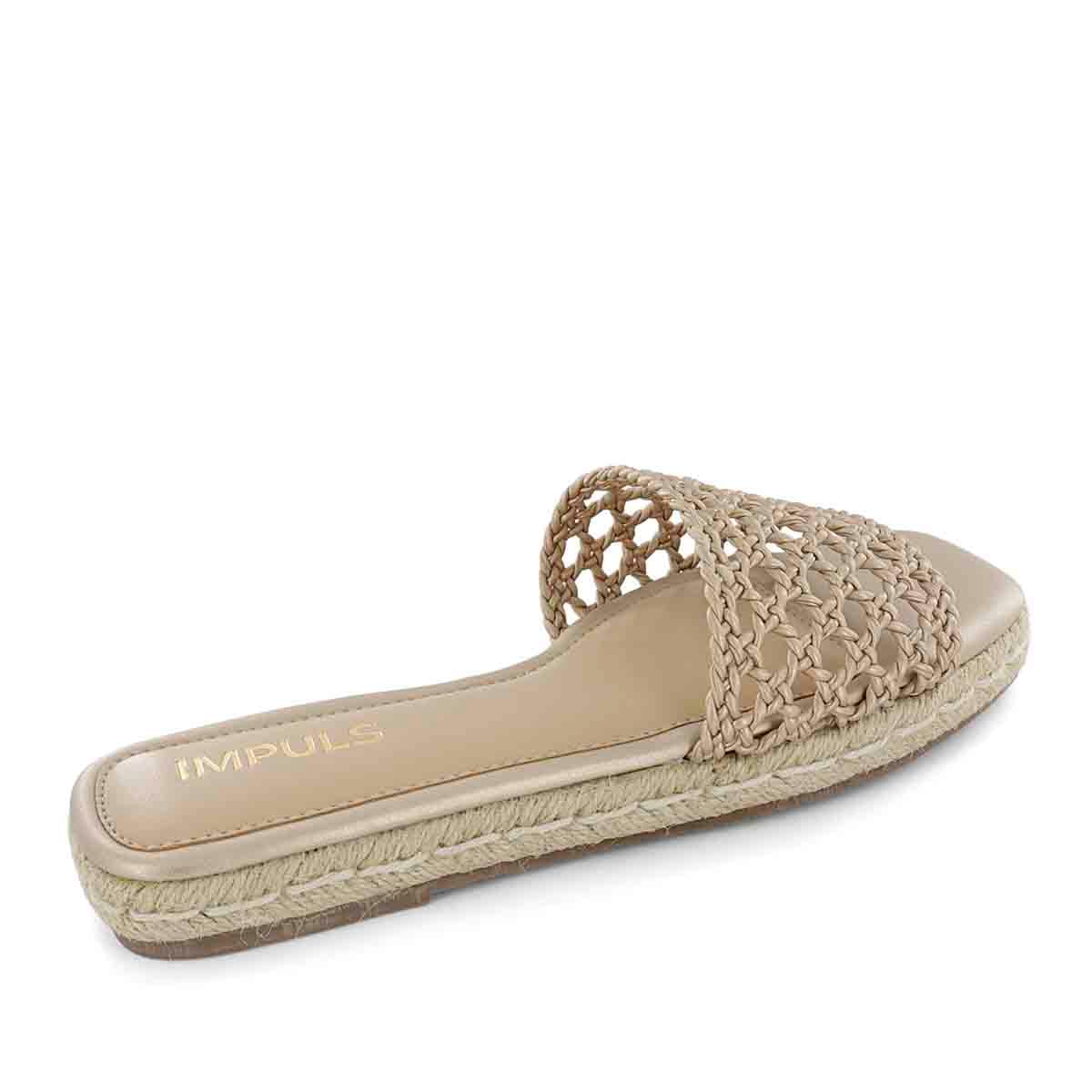 SANDALIAS FLATS MUJER MEI04 ORO - 3