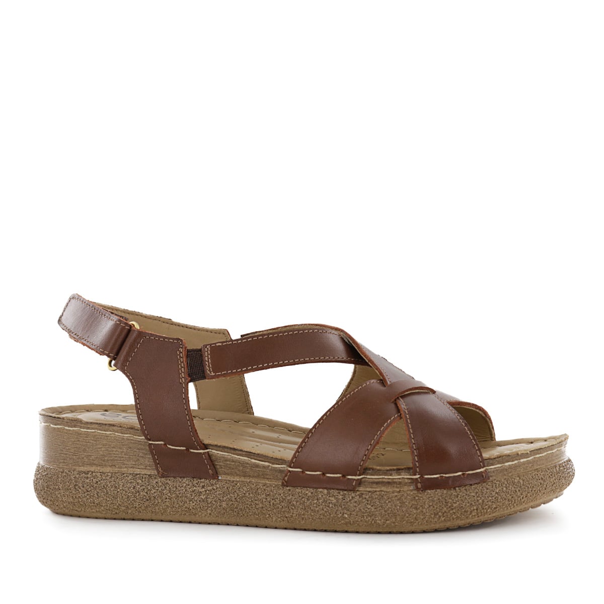 SANDALIAS CUERO MUJER OTESSA05 CASTAÑO - 1