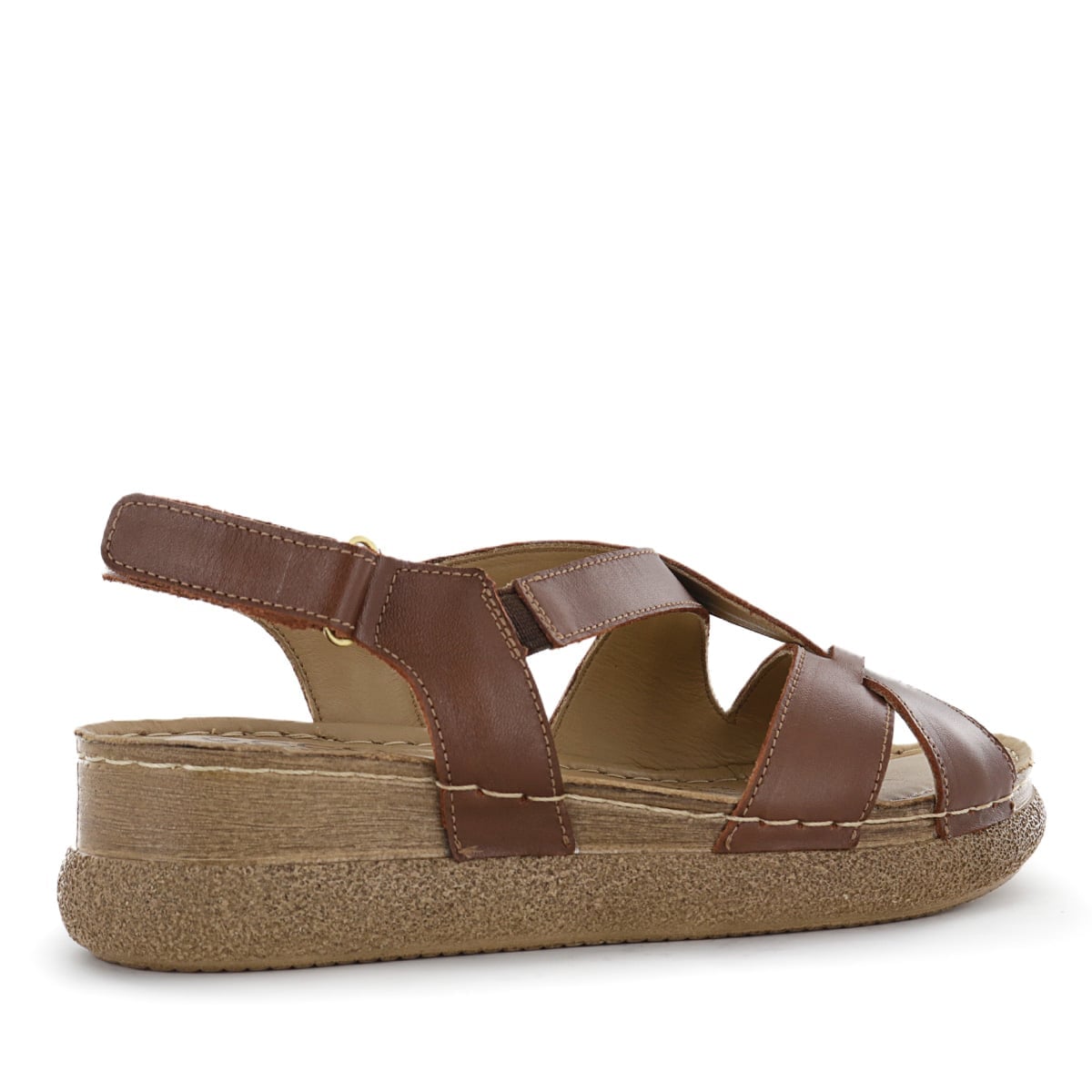 SANDALIAS CUERO MUJER OTESSA05 CASTAÑO - 3