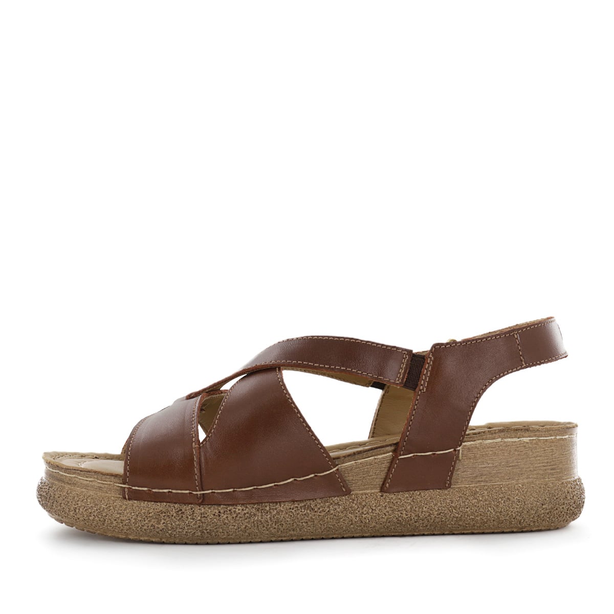 SANDALIAS CUERO MUJER OTESSA05 CASTAÑO - 4