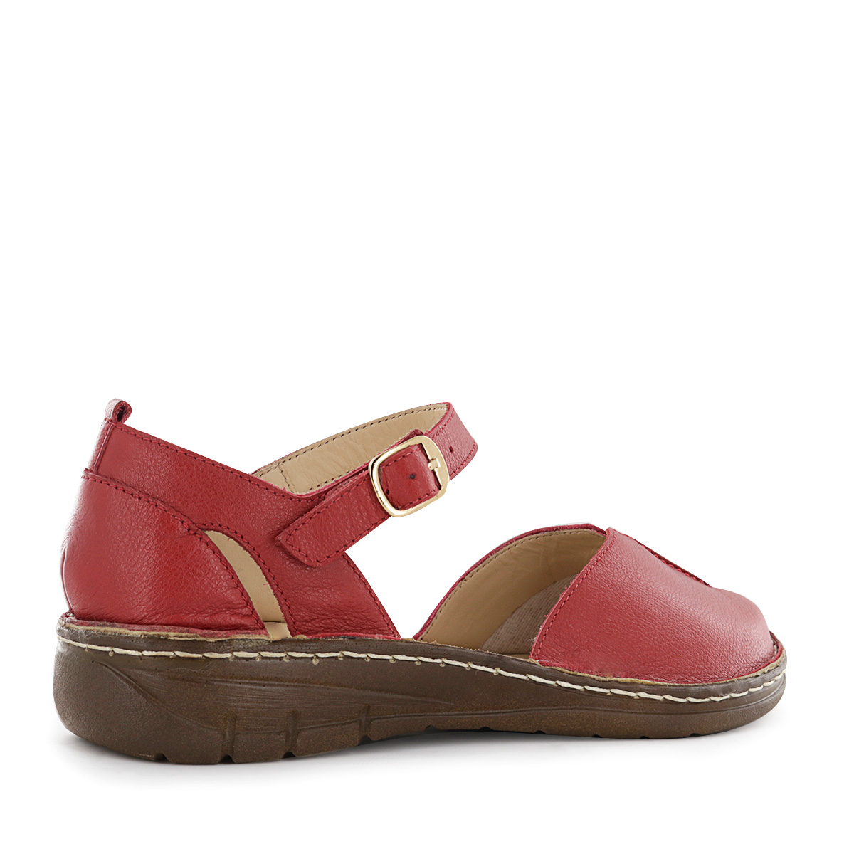 SLIP ON CUERO MUJER BONNIE08 ROJO - 3