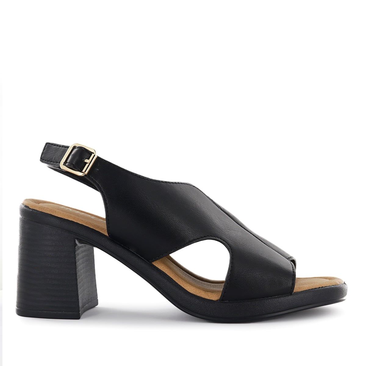 SANDALIAS TACO MUJER HALSEY02 NEGRO - 2