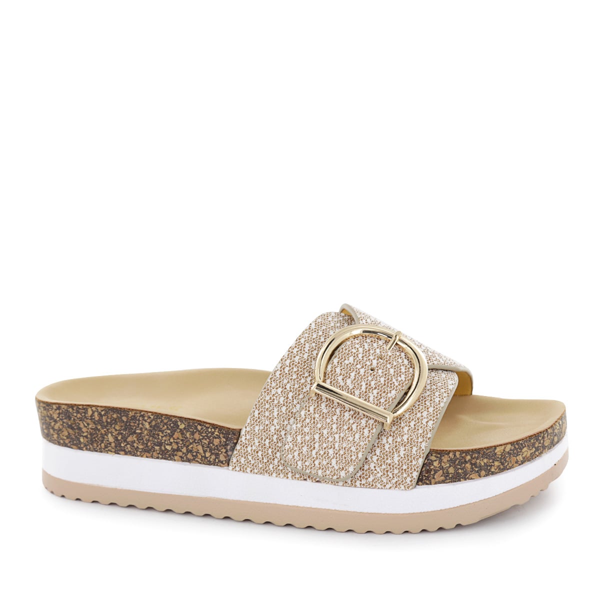 SANDALIAS CUÑA MUJER YOKO30 ORO - 1