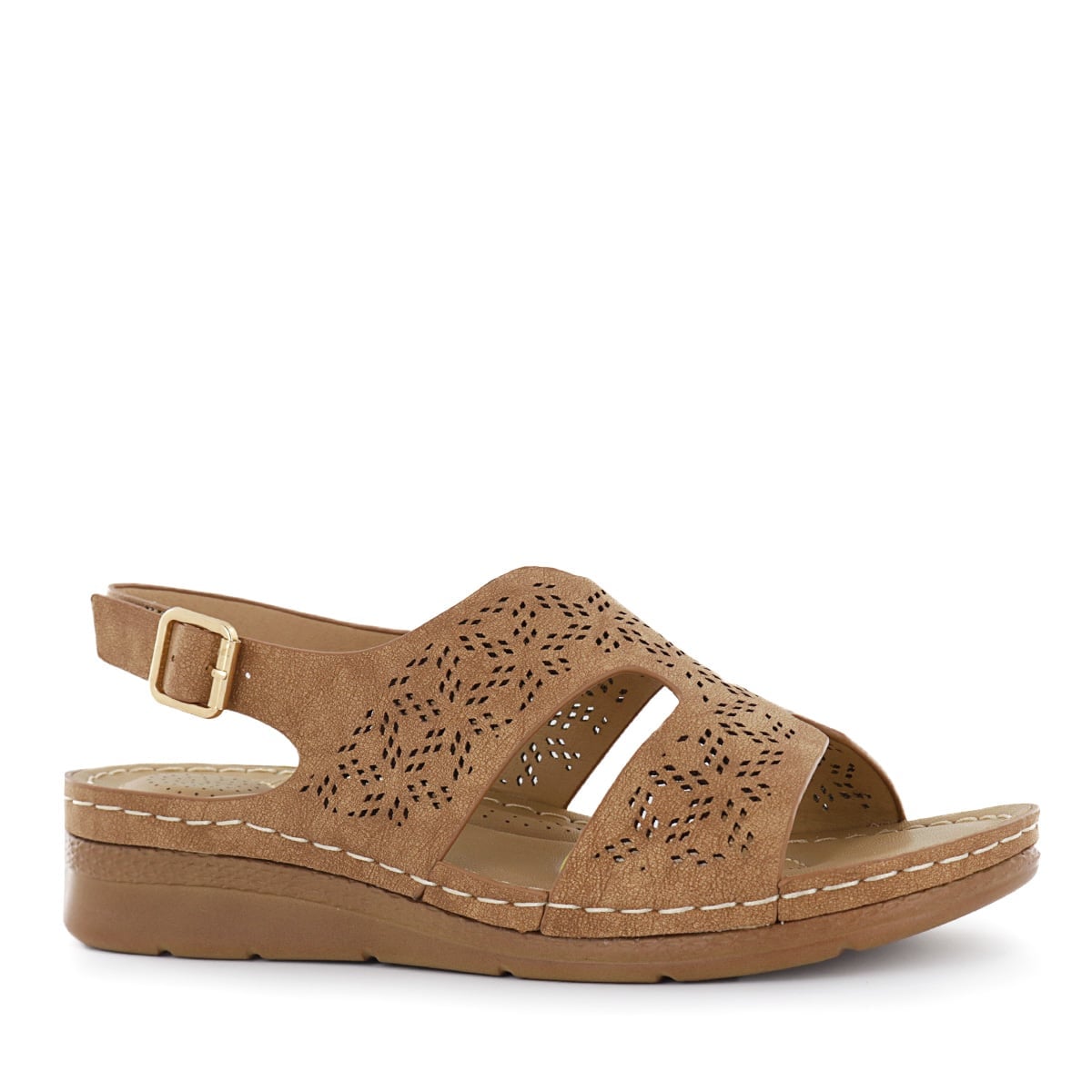 SANDALIAS CUÑA MUJER SAIDA16 CAMEL - 1