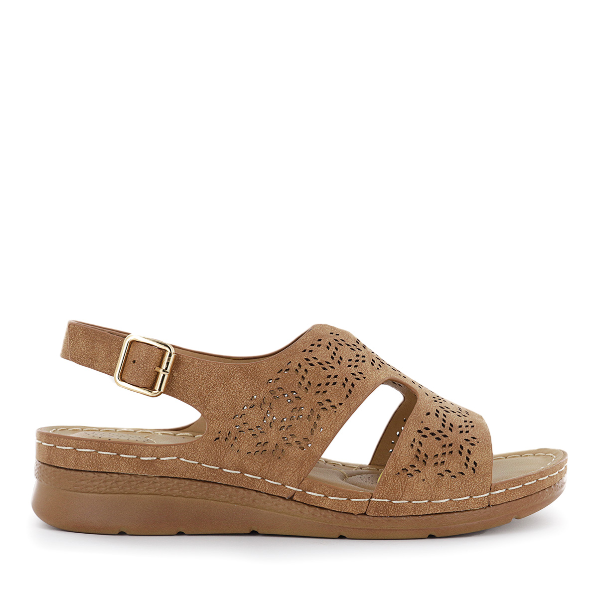 SANDALIAS CUÑA MUJER SAIDA16 CAMEL - 2