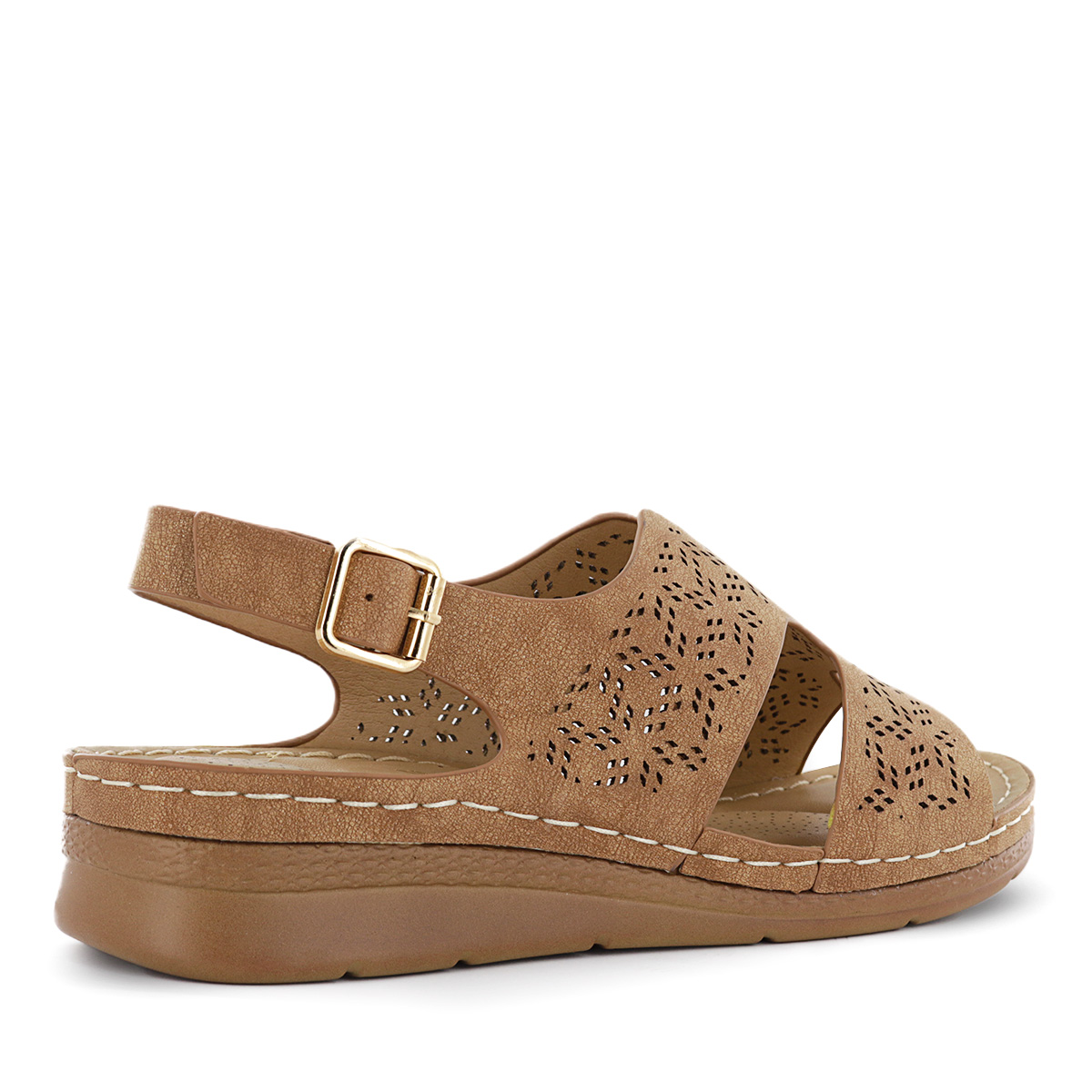 SANDALIAS CUÑA MUJER SAIDA16 CAMEL - 3
