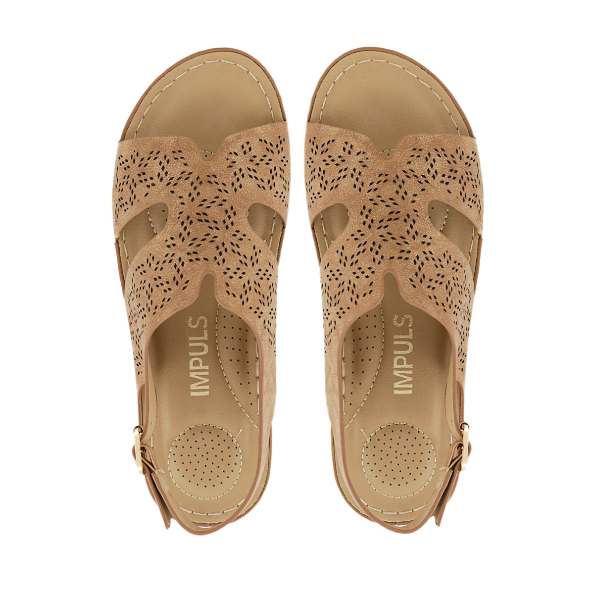 SANDALIAS CUÑA MUJER SAIDA16 CAMEL - 5