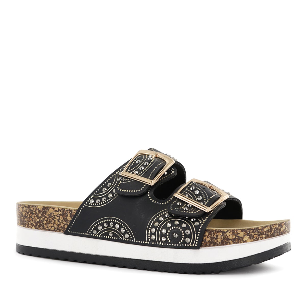 SANDALIAS CUÑA MUJER YOKO27 NEGRO - 1