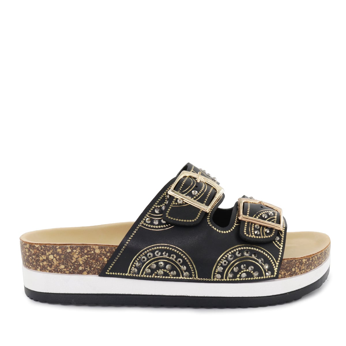 SANDALIAS CUÑA MUJER YOKO27 NEGRO - 2