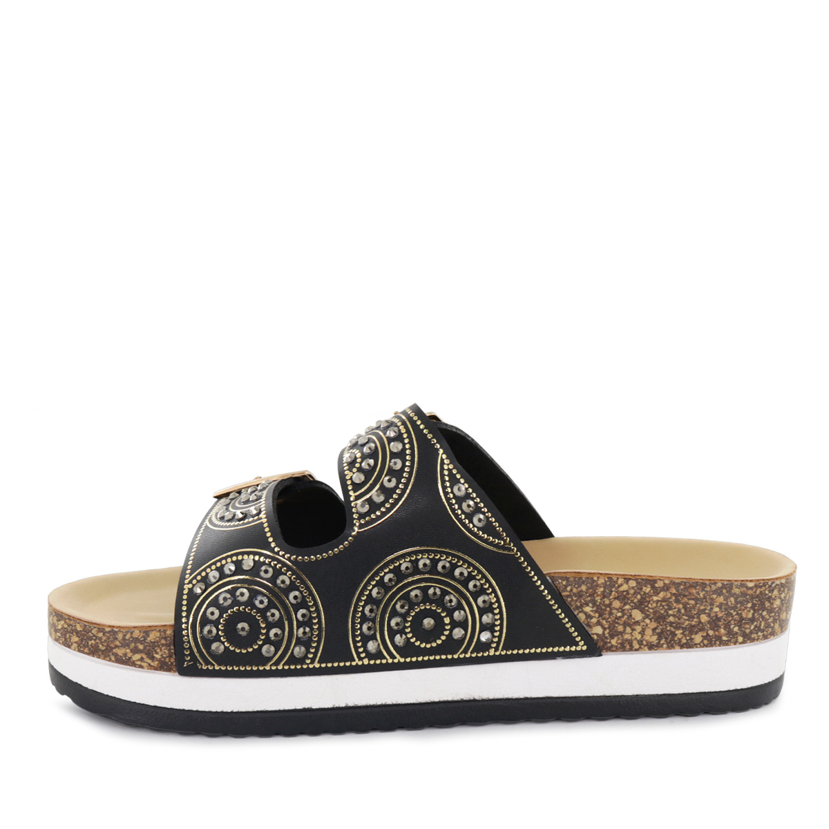 SANDALIAS CUÑA MUJER YOKO27 NEGRO - 4