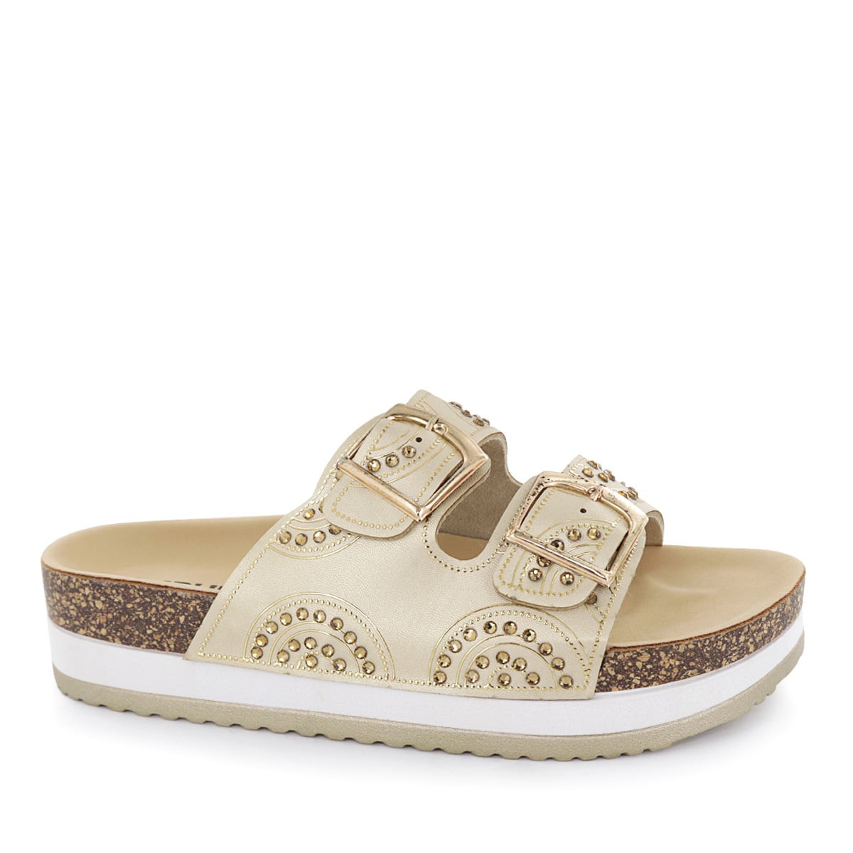 SANDALIAS CUÑA MUJER YOKO27 ORO - 1