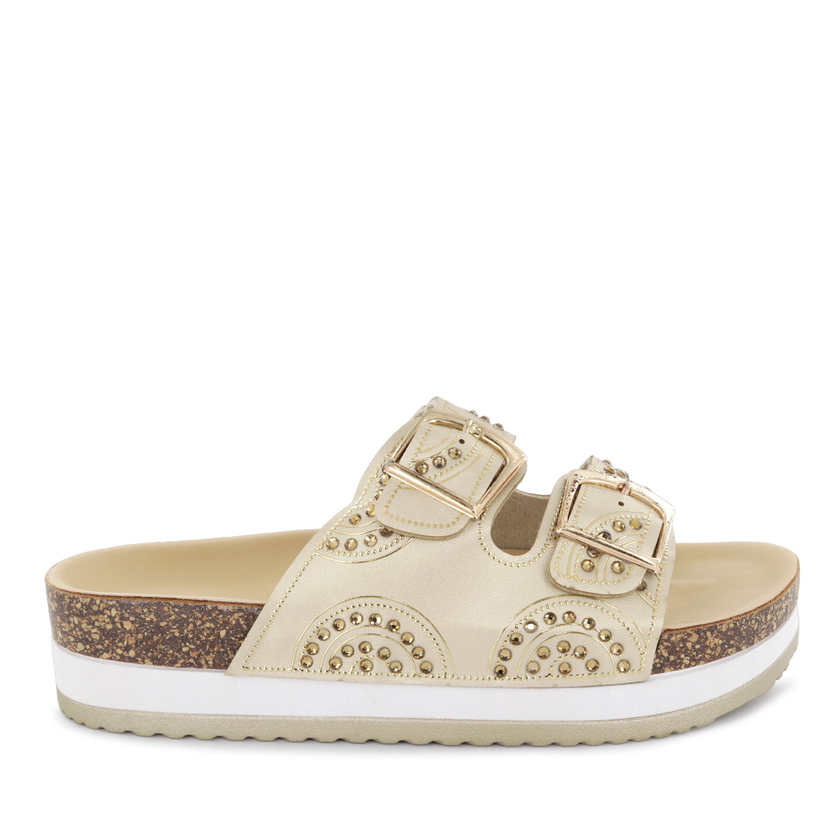 SANDALIAS CUÑA MUJER YOKO27 ORO - 2