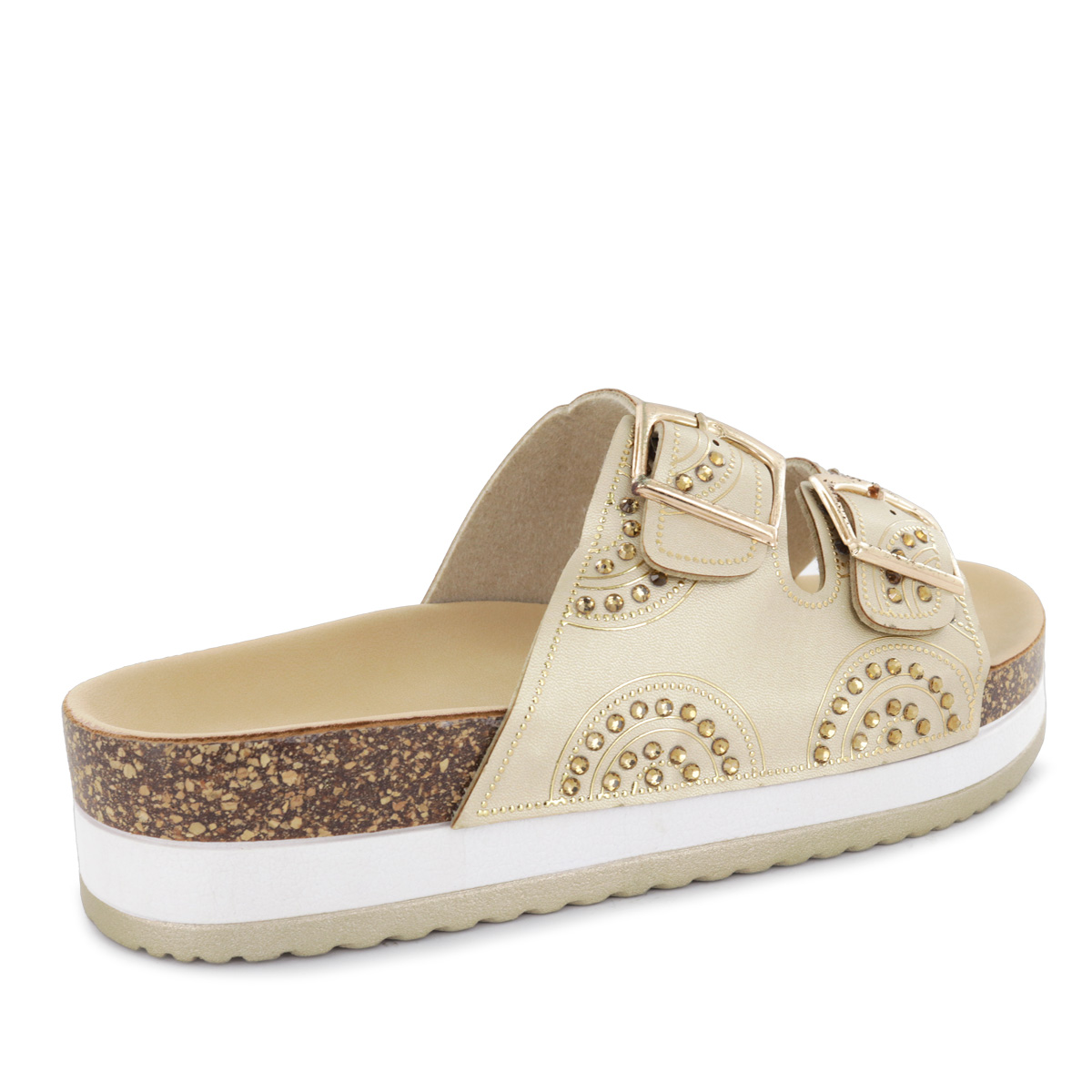 SANDALIAS CUÑA MUJER YOKO27 ORO - 3