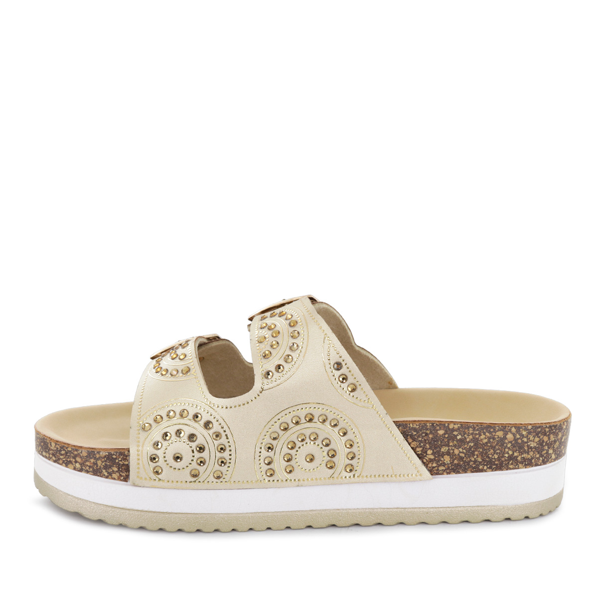 SANDALIAS CUÑA MUJER YOKO27 ORO - 4