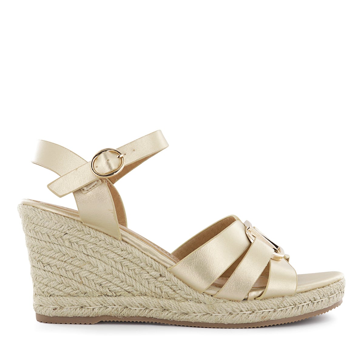 SANDALIAS CUÑA MUJER HELLEN01 ORO - 2