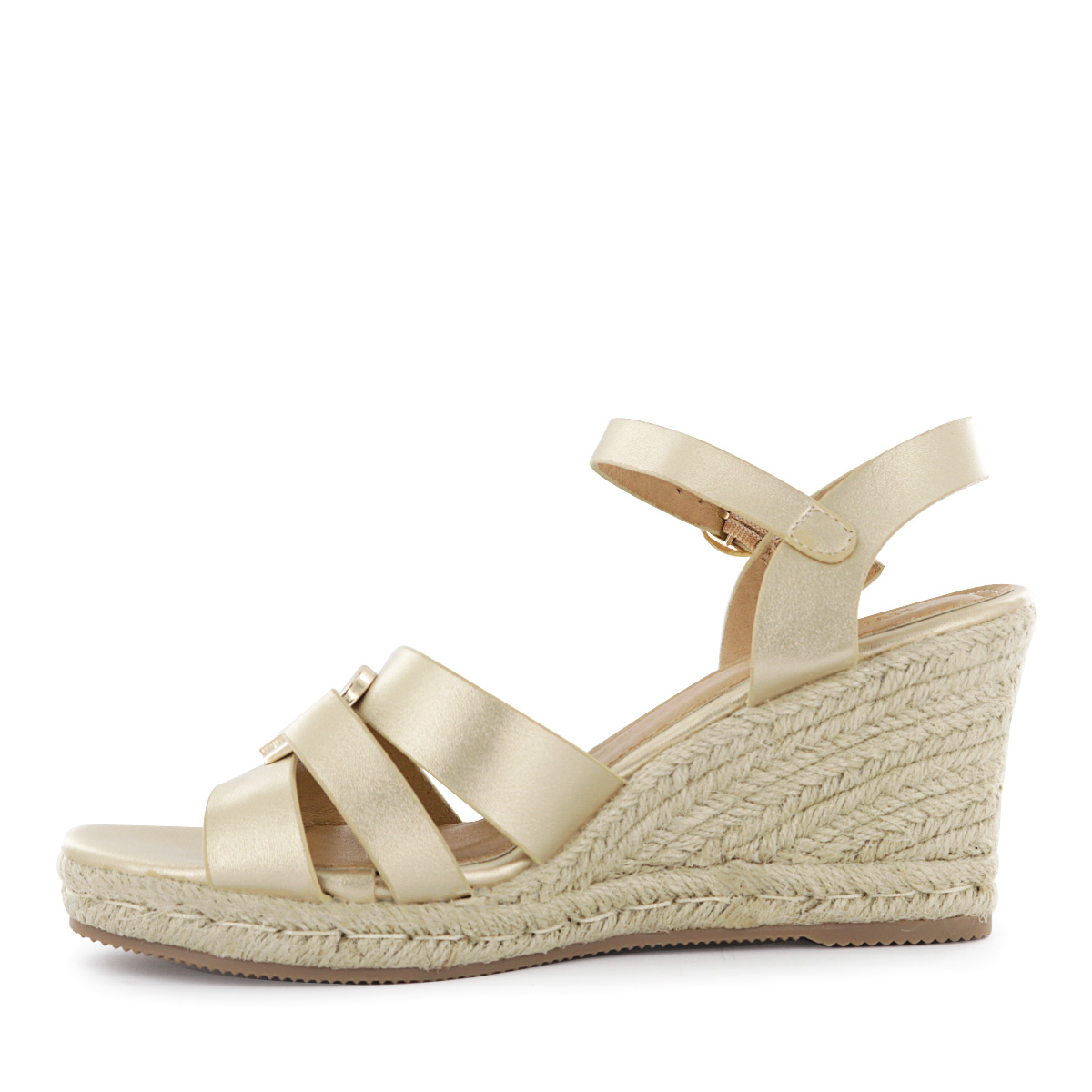 SANDALIAS CUÑA MUJER HELLEN01 ORO - 4