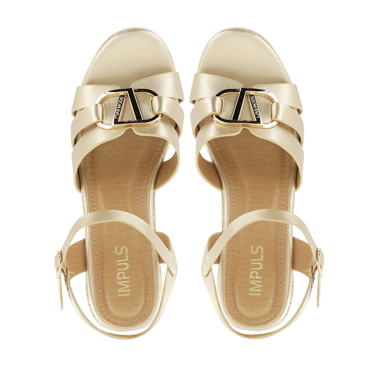SANDALIAS CUÑA MUJER HELLEN01 ORO - 5