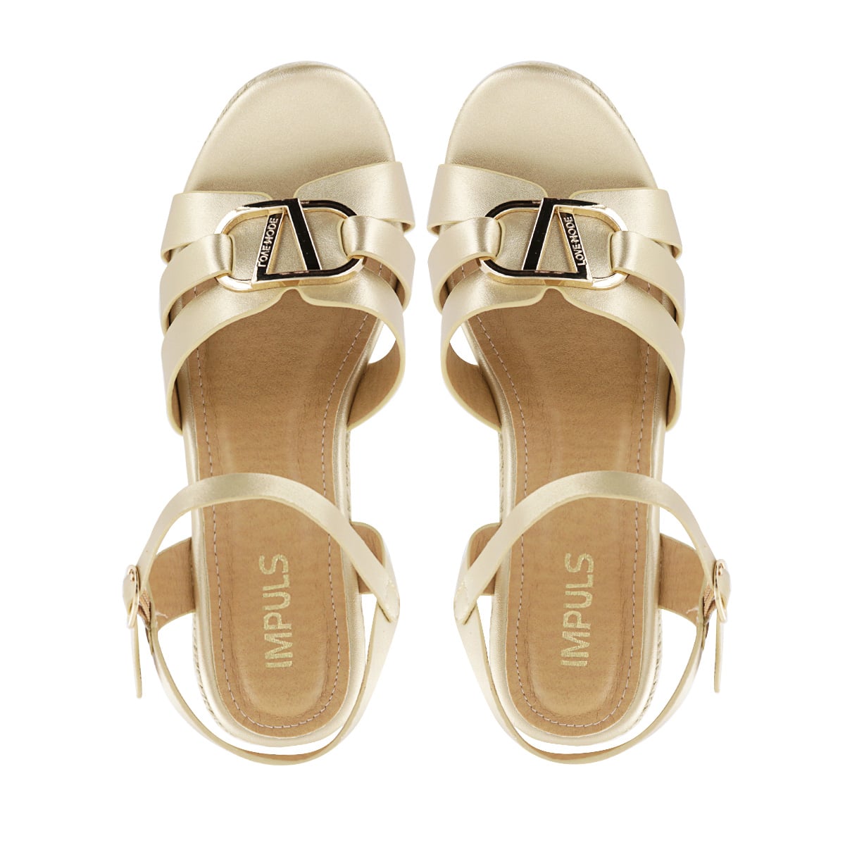 SANDALIAS CUÑA MUJER HELLEN01 ORO - 5