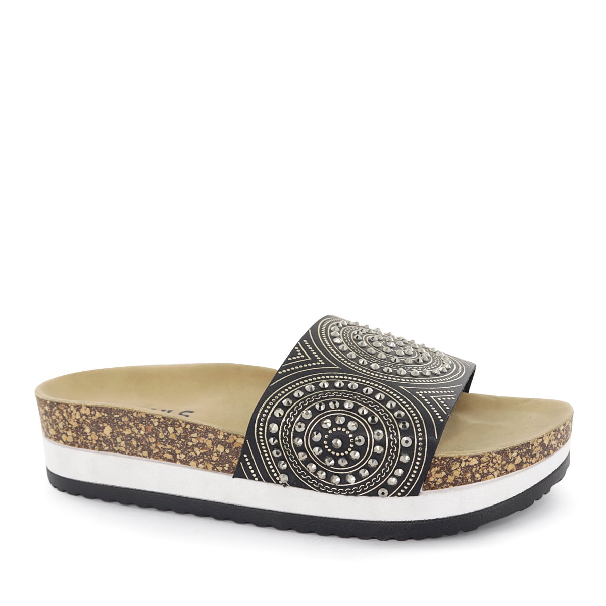 SANDALIAS CUÑA MUJER YOKO29 NEGRO - 1