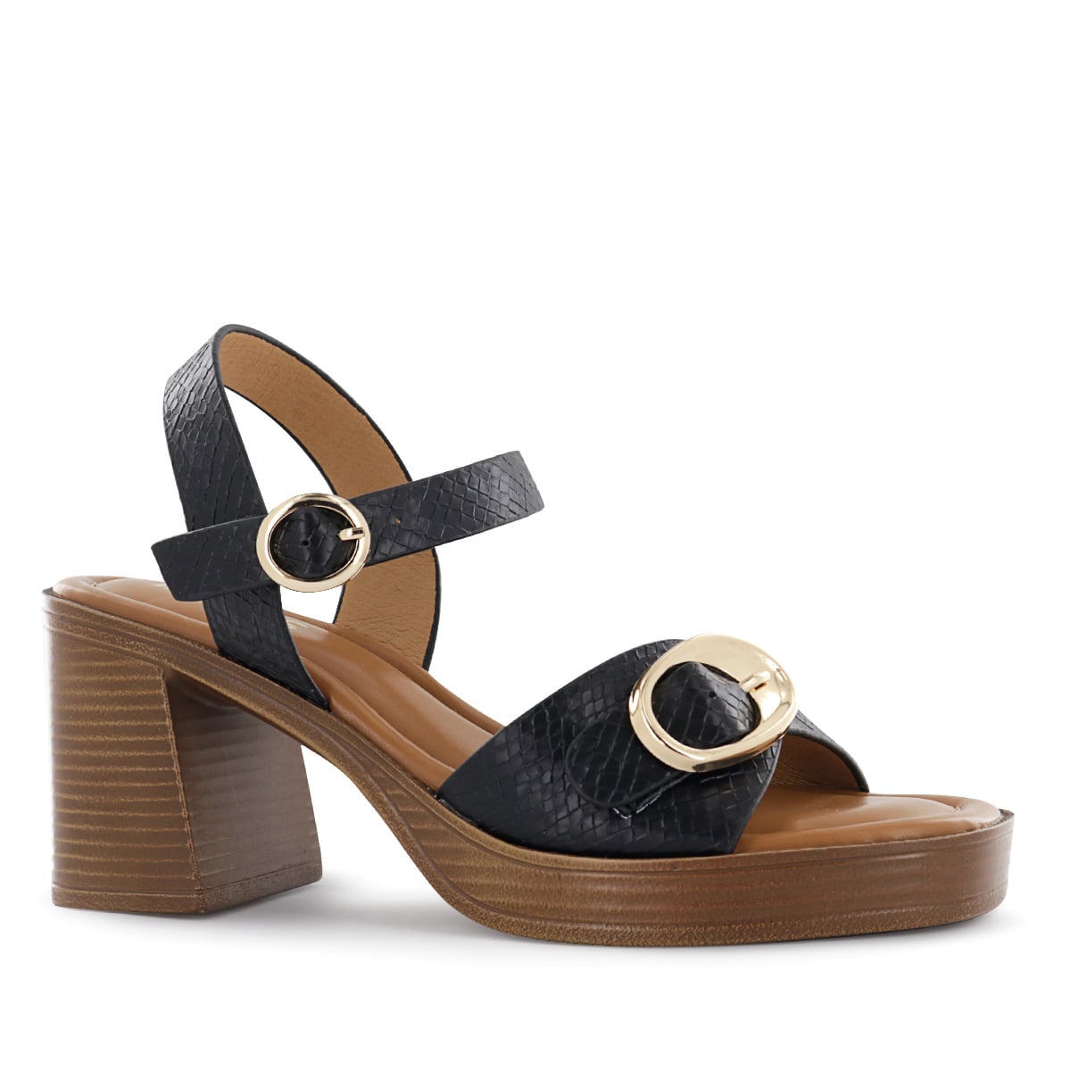 SANDALIAS TACO MUJER HALSEY01 NEGRO - 1