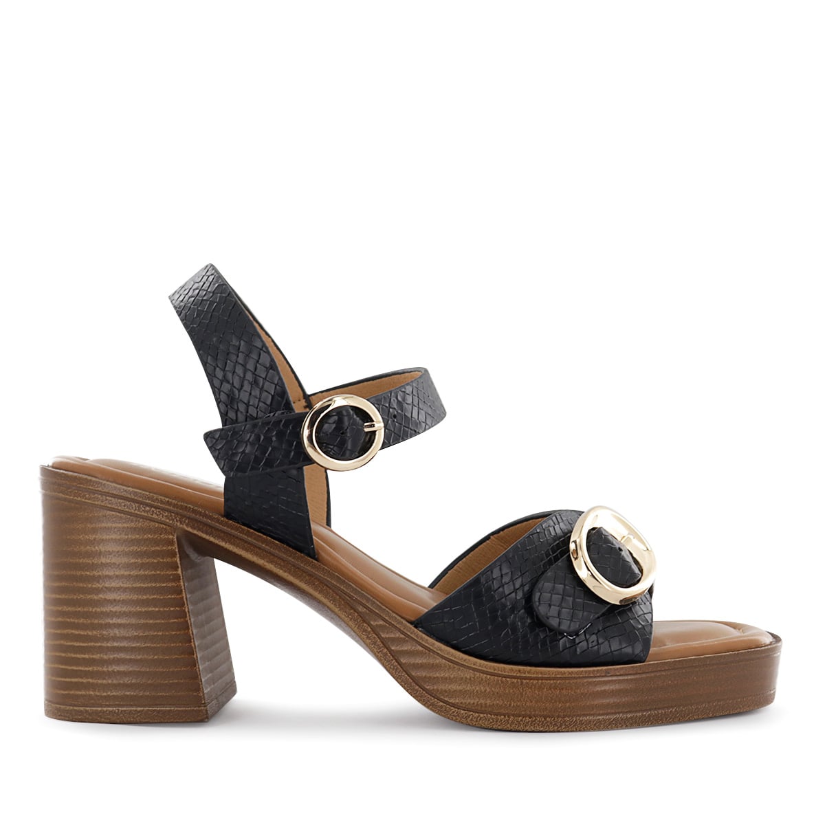 SANDALIAS TACO MUJER HALSEY01 NEGRO - 2