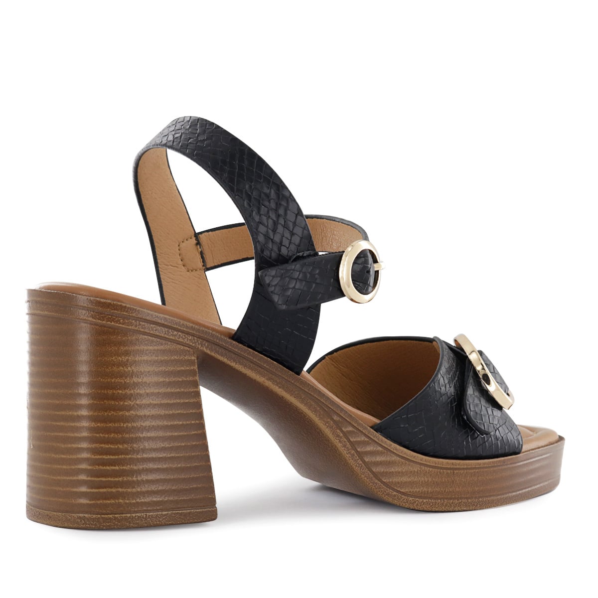 SANDALIAS TACO MUJER HALSEY01 NEGRO - 3