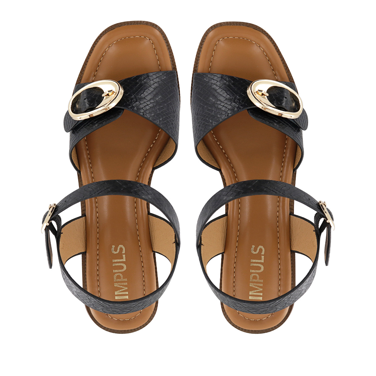 SANDALIAS TACO MUJER HALSEY01 NEGRO - 5