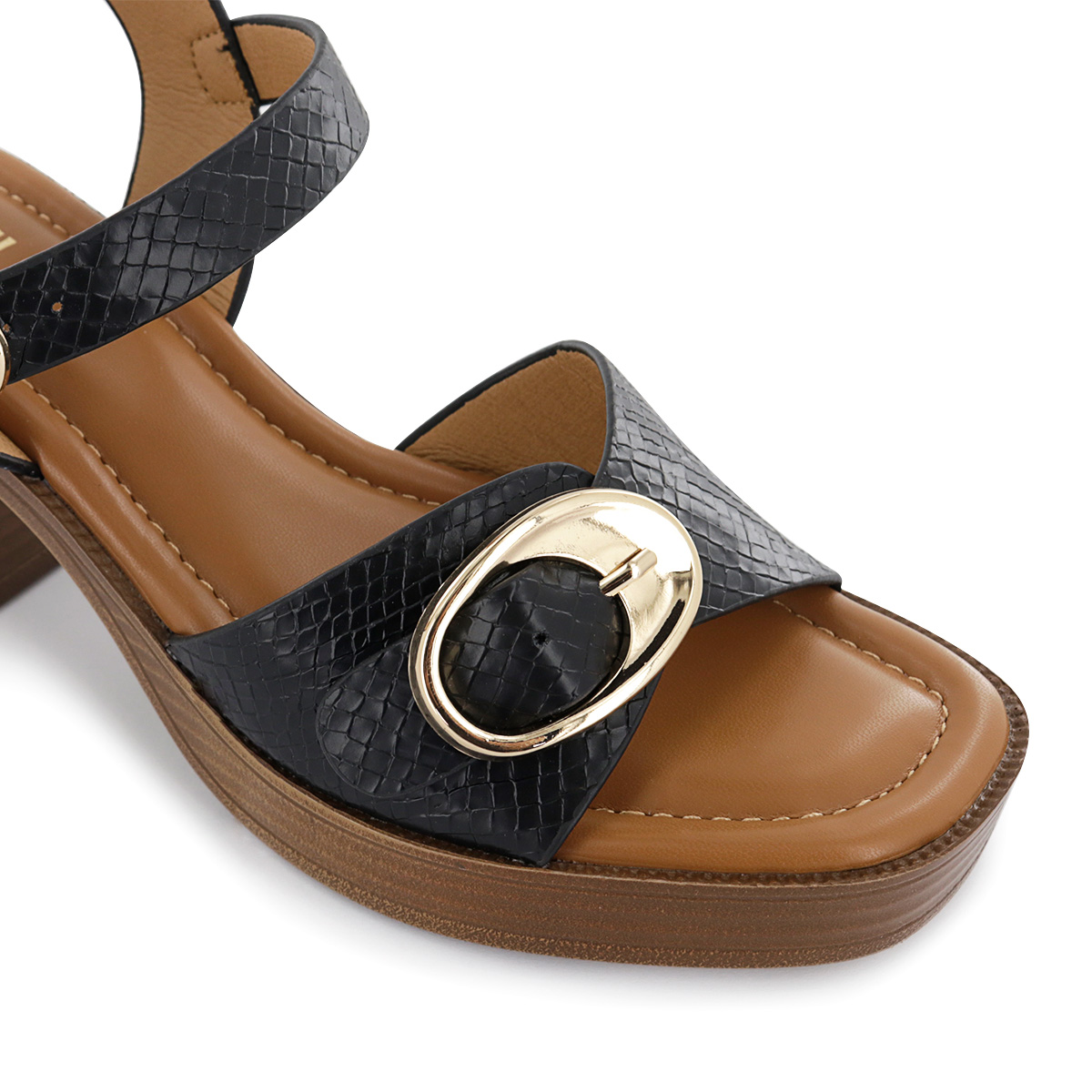 SANDALIAS TACO MUJER HALSEY01 NEGRO - 6
