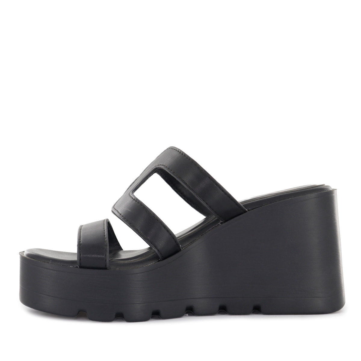 SANDALIAS CUÑA MUJER KESHA08 NEGRO - 4