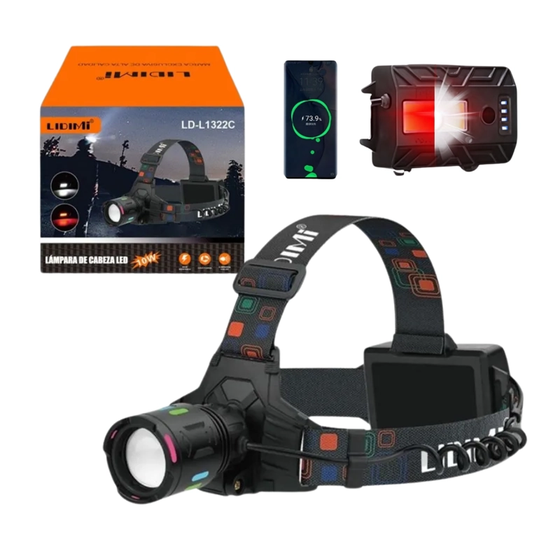 LINTERNA LED FRONTAL DE CABEZA RECARGABLE LIDIMI LD-L1322C - 1