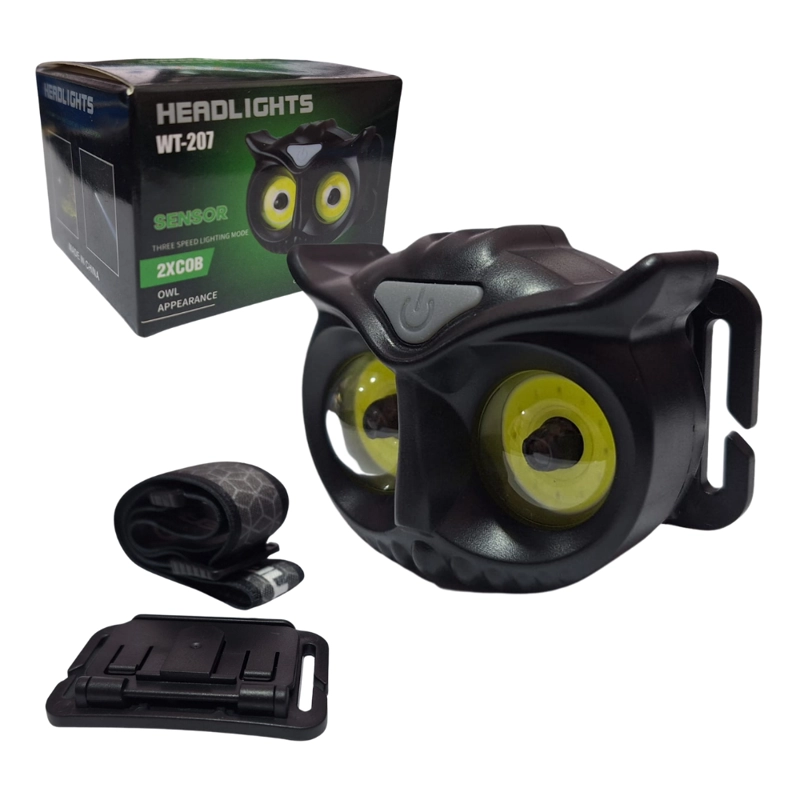 LINTERNA LED FRONTAL DE CABEZA RECARGABLE MODELO BUHO BOSSNEY WT-207 - 1