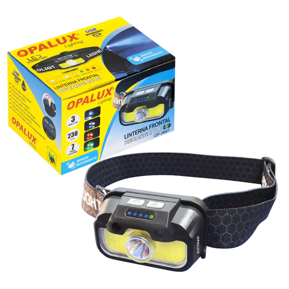 LINTERNA FRONTAL CON SENSOR 230LM 3W OPALUX OP-3667 - 1