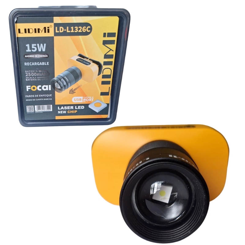 LINTERNA FRONTAL RECARGABLE 15W 750 LUMEN LIDIMI LD-L1326C - 1