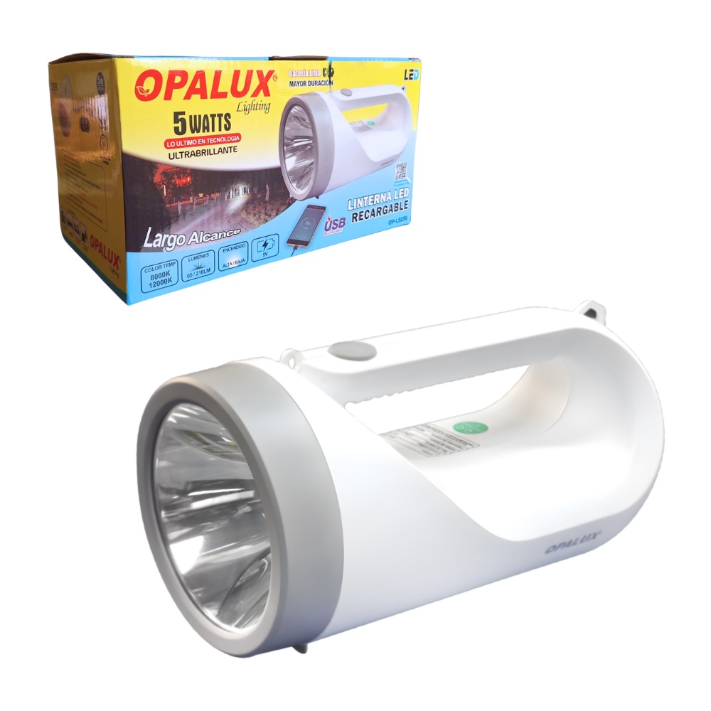 LINTERNA LED RECARGABLE DE 5W 210 LM OPALUX OP-L9256 - 1
