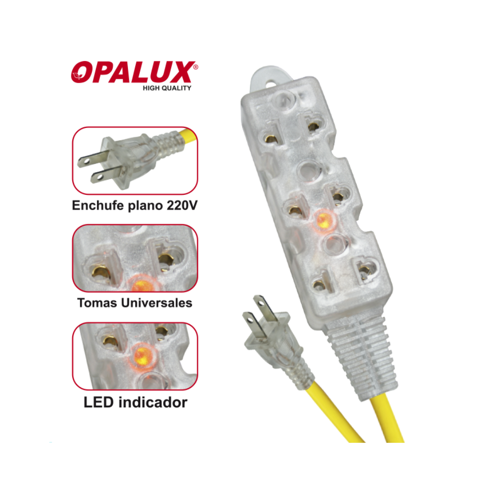 EXTENSION UNIVERSAL SILICONADA DE 8 METROS 3 TOMAS OP-FL1208 - 2