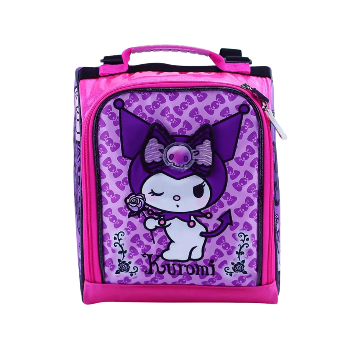 LONCHERA TERMICA OFICIO MAGIC SCOOL KUROMI 3D TELA CON BRILLO - 2