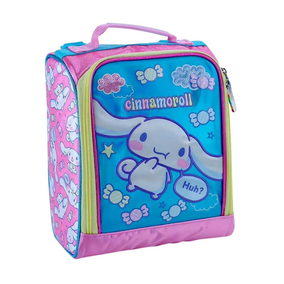 LONCHERA TERMICA OFICIO MAGIC SCOOL CINAMONRROLL TELA CON BRILLO - 1