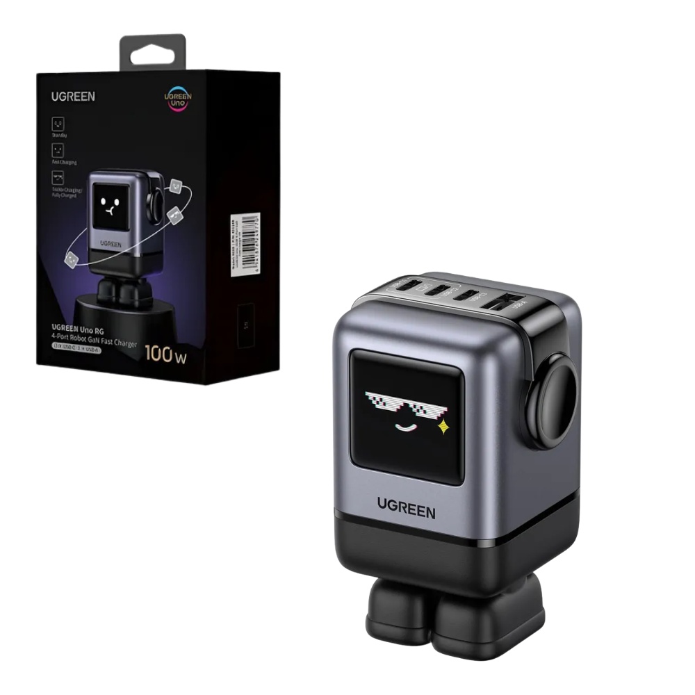 CUBO CARGADOR UNO RG 100W 3 PUERTOS TIPO C + 1 PUERTO USB UGREEN X688 - 1