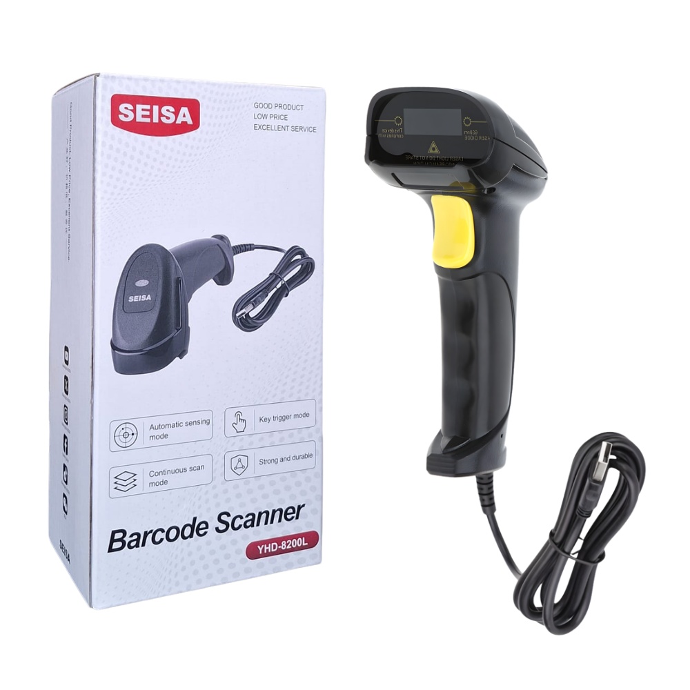 PISTOLA LECTOR DE BARRAS CODIGOS ALAMBRICO USB SEISA YHD-8200L - 1