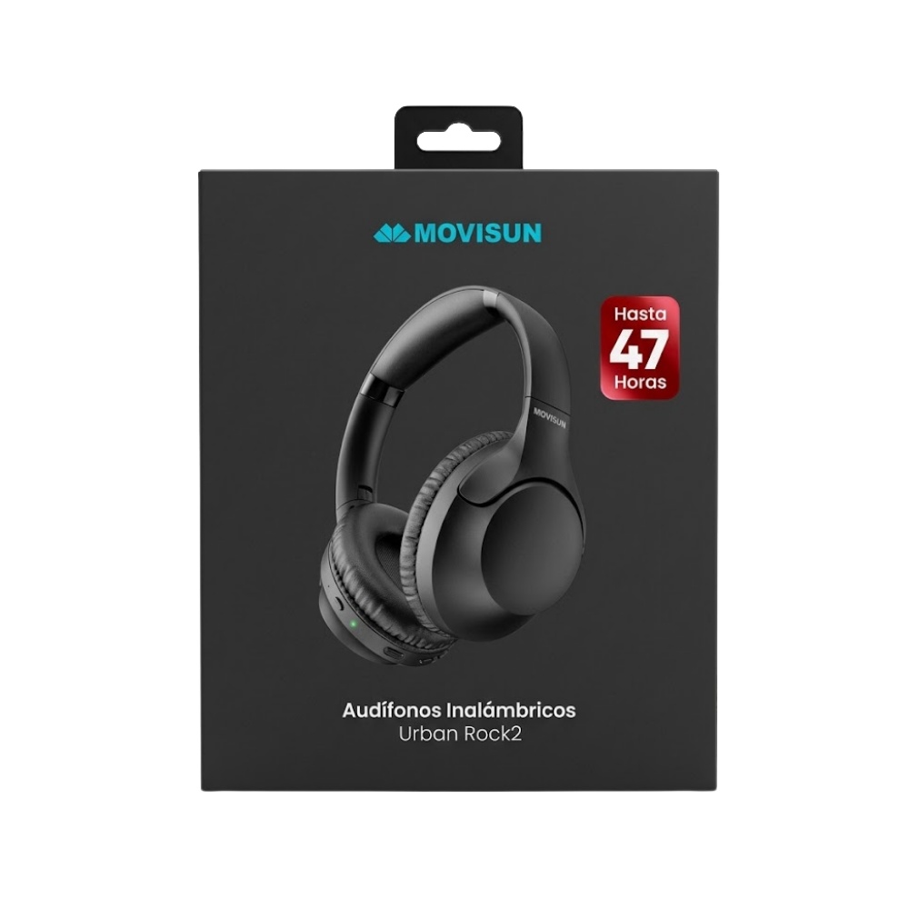AUDIFONOS TIPO VINCHA BLUETOOTH INALAMBRICO 47 HORAS CON ESTUCHE MOVISUN URBAN ROCK 2 - 1