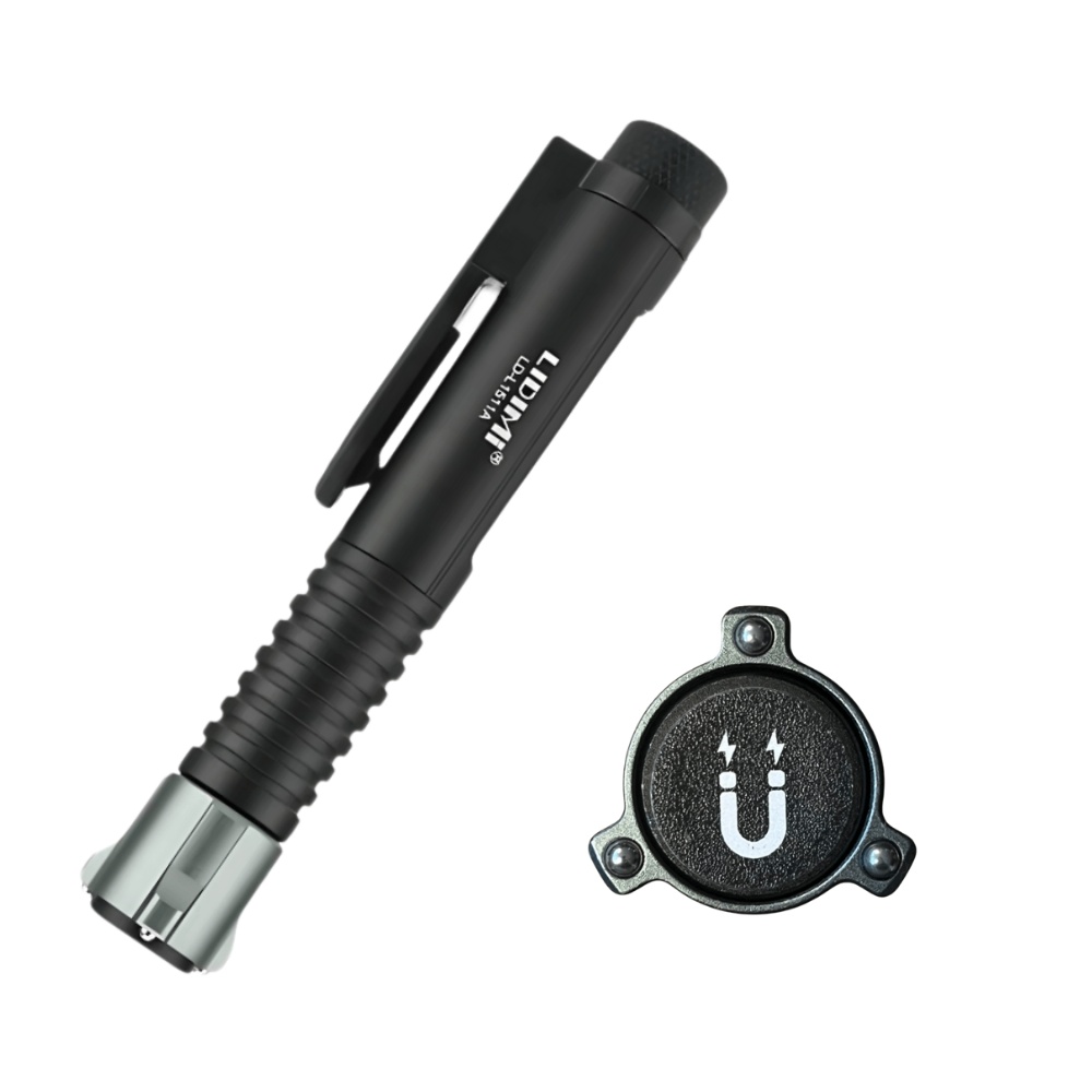 LINTERNA DE MANO CON PUNTERO LASER PURPURA Y DE EMERGENCIA 10 W 1000M IMAN Y ROMPE VIDRIO LIDIMI LD-L1511A - 2