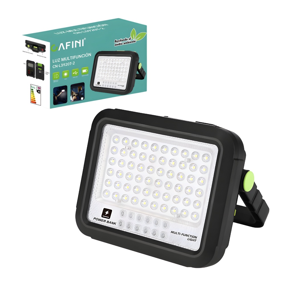 REFLECTOR LED 200W CON BATERIA EXTRAIBLE Y FUNCIÓN POWER BANK CAFINI CN-L3920T-2 - 1