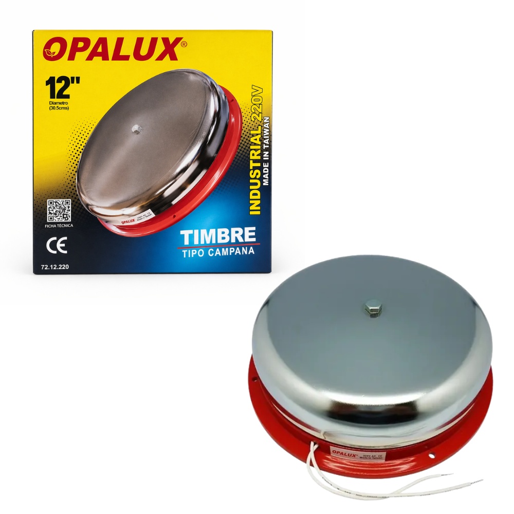 TIMBRE INDUSTRIAL REDONDO DE METAL 12' OPALUX 72.12.220 - 1