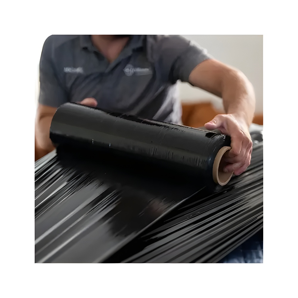 STRETCH FILM 12' 30 CM DE ESPESOR 20 MICRAS 1.6 KG 252 METROS NEGRO - 2
