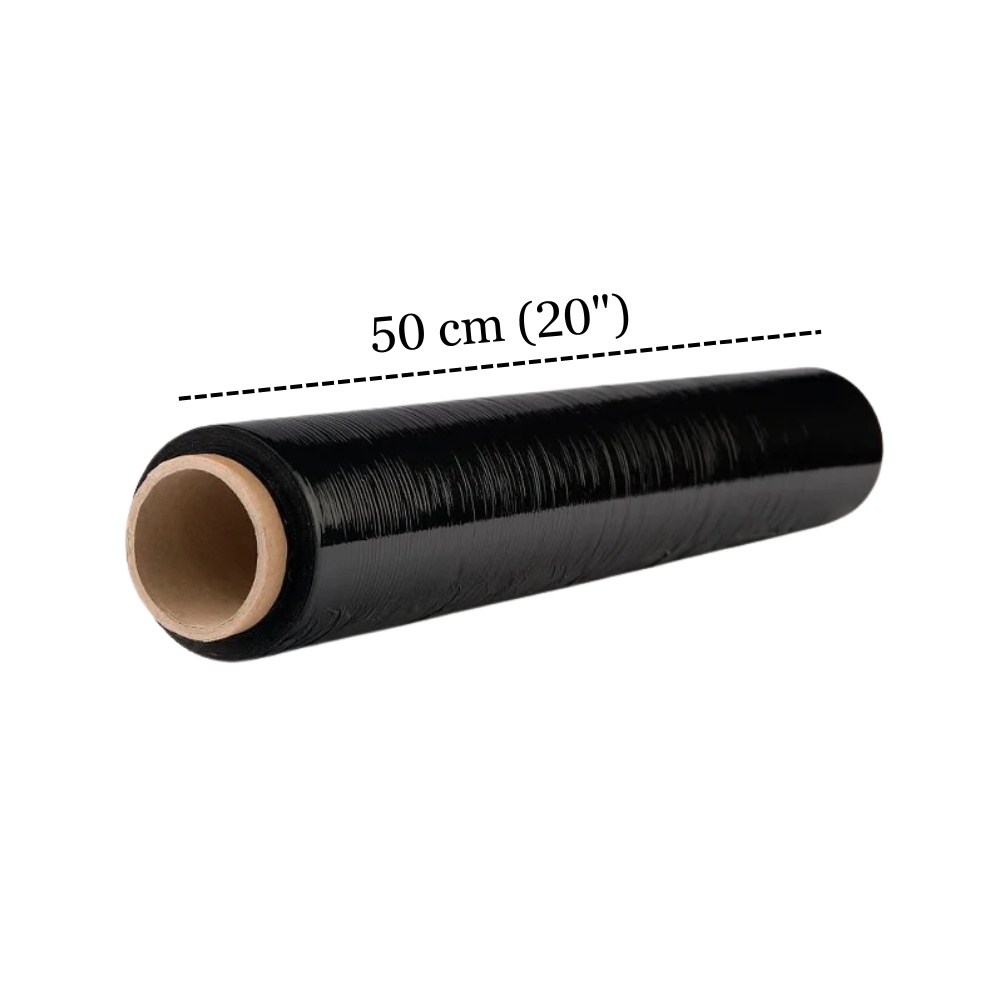 STRETCH FILM 20' 50 CM DE ESPESOR 20 MICRAS 1.3 KG 108 METROS NEGRO - 1